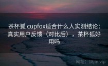 茶杯狐 cupfox适合什么人实测结论：真实用户反馈（对比后），茶杯狐好用吗
