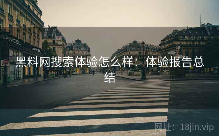 黑料网搜索体验怎么样：体验报告总结  第1张